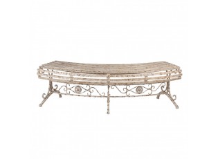 Béžová antik kovová zahradní lavice Henriette - 157*55*48 cm