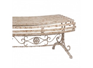 Béžová antik kovová zahradní lavice Henriette - 157*55*48 cm