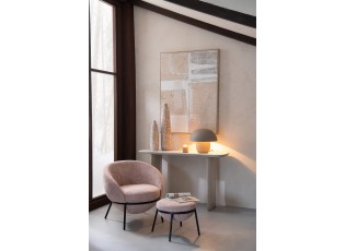 Světle růžové lounge křeslo s podnožkou Renon - 72*75*70 cm
