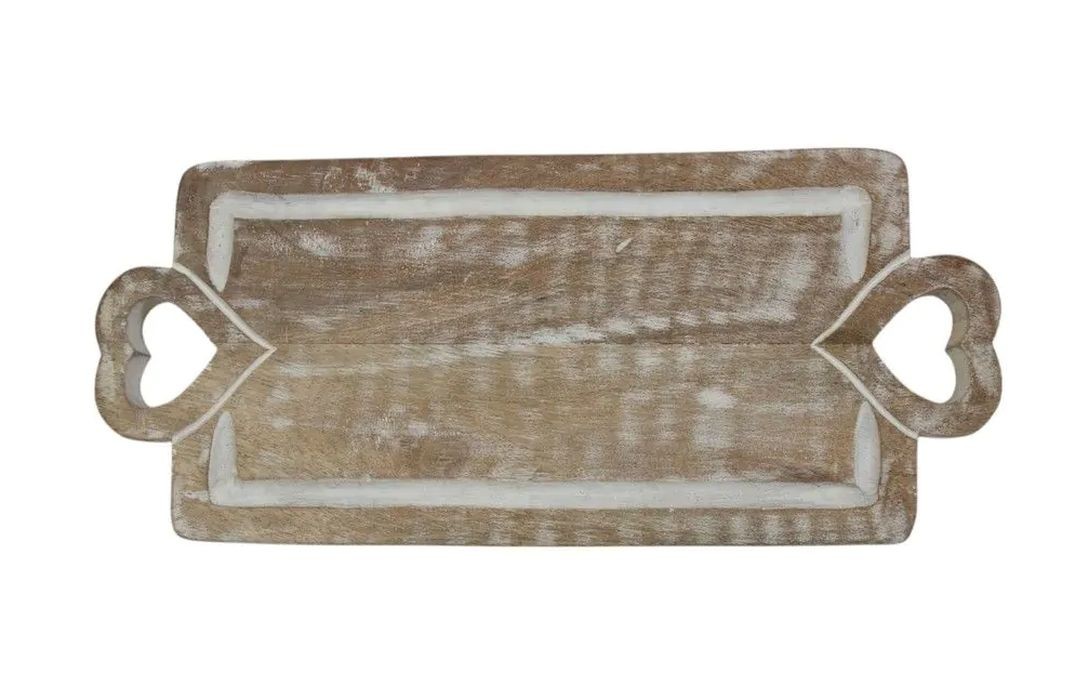 Servírovací prkénko z mangového dřeva se srdíčky Jacques - 40*17 cm