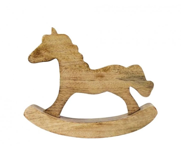 Dekorace houpací koník z mangového dřeva Horse - 17*2,5*14 cm Mars & More 