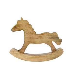 Dekorace houpací koník z mangového dřeva Horse - 17*2,5*14 cm
