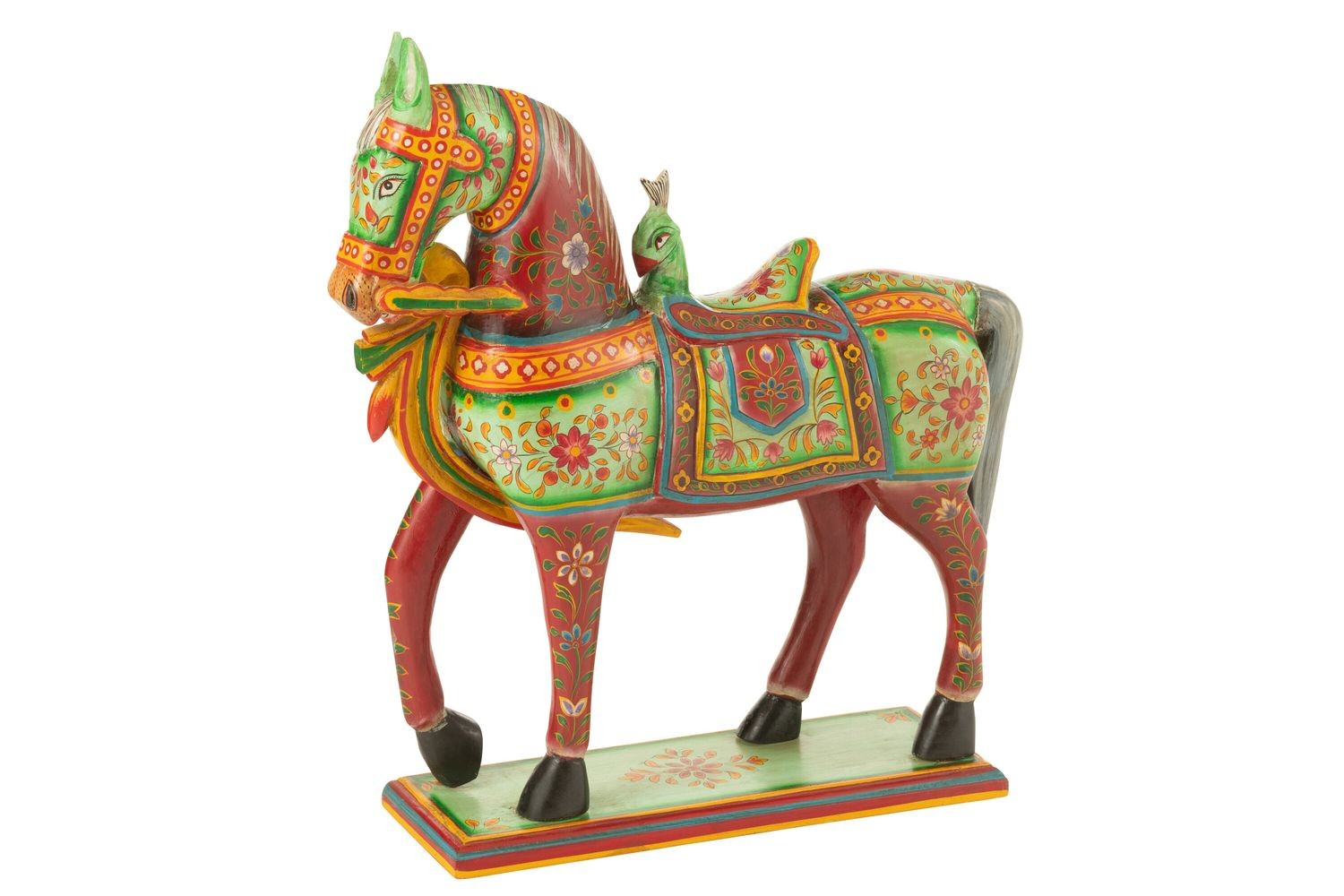 Dřevěná barevná dekorace kůň Mumbai Mango wood - 55*15*58 cm