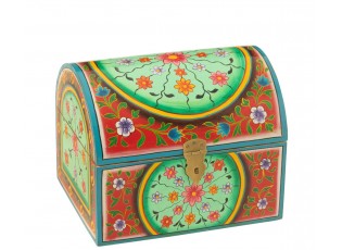 Dřevěná barevná truhla Mumbai mango wood - 28*23*23 cm