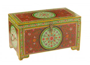 Dřevěná barevná truhla Mumbai mango wood - 78*43*45 cm