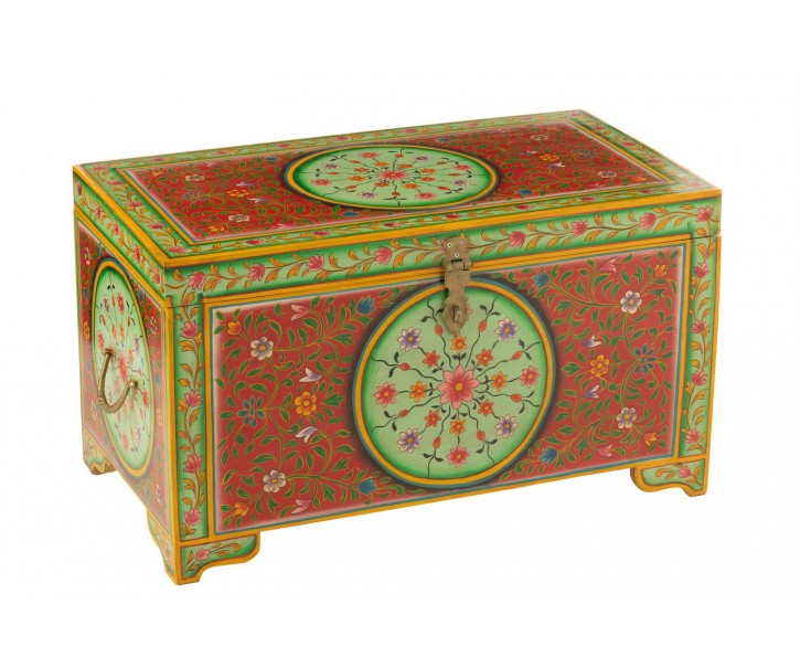 Dřevěná barevná truhla Mumbai mango wood - 78*43*45 cm J-Line by Jolipa