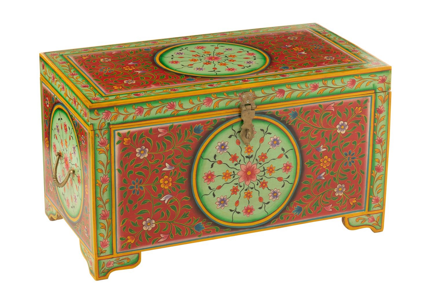 Dřevěná barevná truhla Mumbai mango wood - 78*43*45 cm