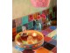 Dřevěný barevný kulatý podnos Mumbai mango wood - Ø 40*8 cm J-Line by Jolipa