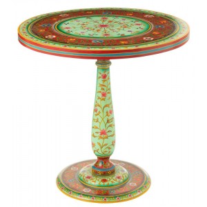 Dřevěný barevný kulatý stůl Mumbai mango wood - Ø 75*75 cm