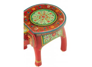 Dřevěný barevný stůl / stolička slon Mumbai mango wood - 48*35*36 cm