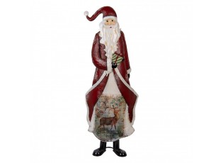 Červená kovová dekorace Santa Claus - 33*16*85 cm