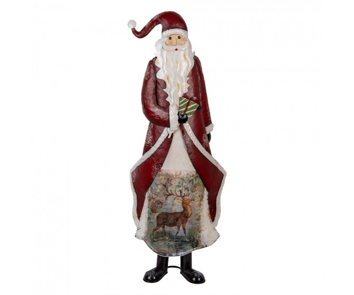 Červená kovová dekorace Santa Claus - 33*16*85 cm Clayre & Eef