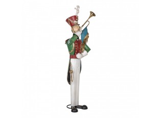 Veliká kovová figurka Louskáček Nutcracker s trubkou - 65*71*218 cm