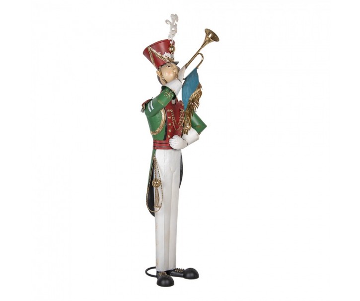 Veliká kovová figurka Louskáček Nutcracker s trubkou - 65*71*218 cm Clayre & Eef