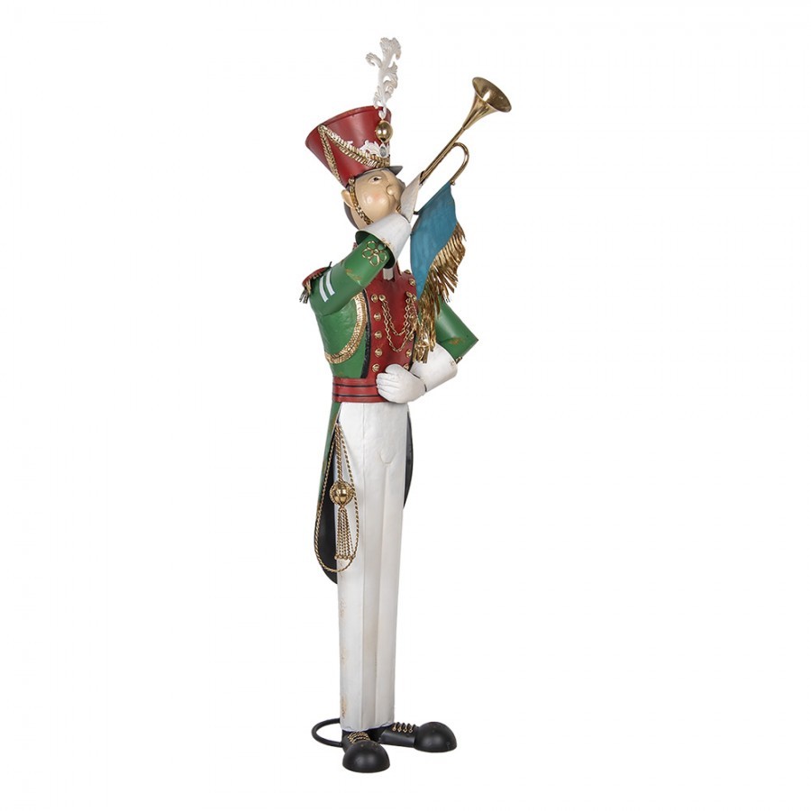 Veliká kovová figurka Louskáček Nutcracker s trubkou - 65*71*218 cm