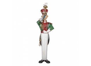 Veliká kovová figurka Louskáček Nutcracker s trubkou - 65*71*218 cm