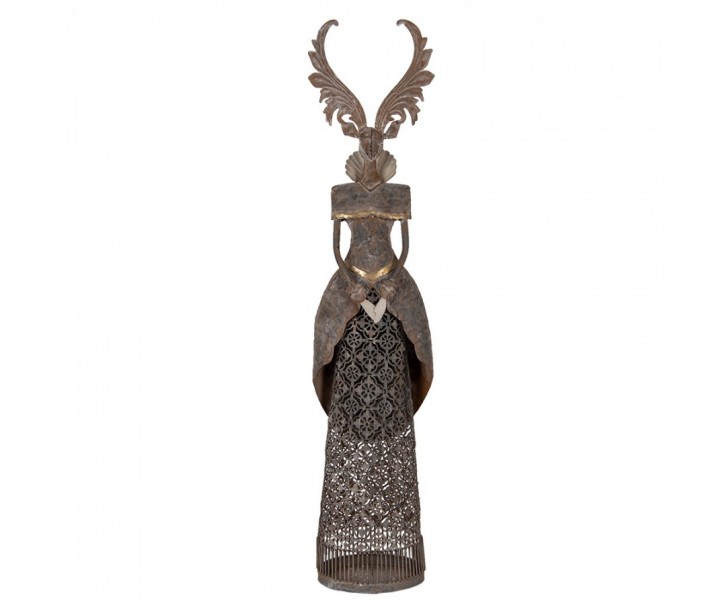 Bronzová antik kovová dekorace jelen Deer - 20*11*81 cm Clayre & Eef