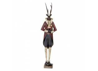Béžovo-hnědá antik kovová dekorace jelen Deer - 19*15*80 cm