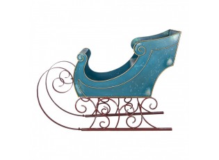 Veliké modré kovové sáně Christmas Sleigh - 137*50*98 cm