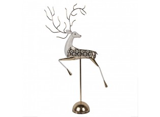 Dekorace socha Jelen ve skoku na podstavci Deer - 36*12*72 cm