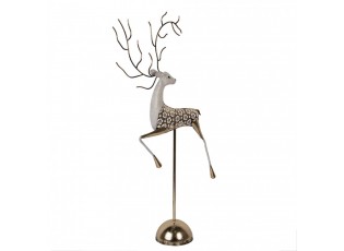 Dekorace socha Jelen ve skoku na podstavci Deer - 36*12*72 cm