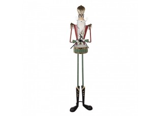 Veliká kovová socha Louskáček Nutcracker s bubnem - 38*47*183 cm