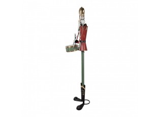 Veliká kovová socha Louskáček Nutcracker s bubnem - 38*47*183 cm