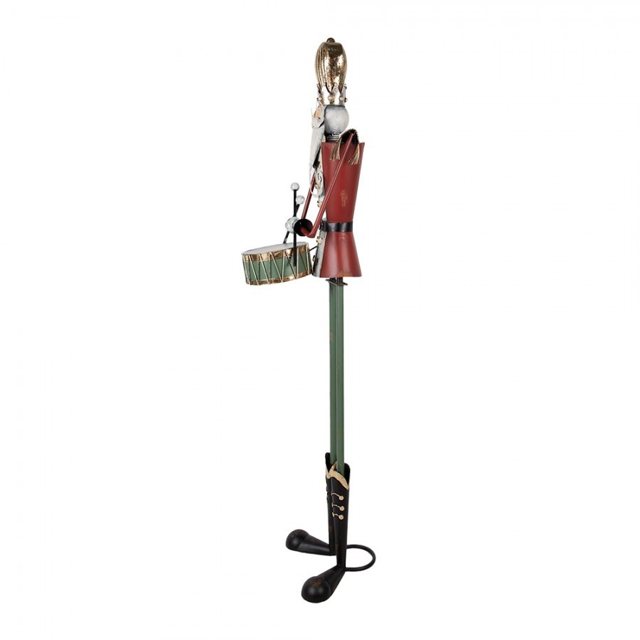 Veliká kovová socha Louskáček Nutcracker s bubnem - 38*47*183 cm