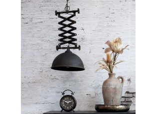 Industriální černé antik kovové závěsné světlo Factory - Ø 32*55-72 cm / E27