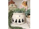 Béžový obal na květináč s kočkami a srdíčkem Dog&Cat S - Ø 12*10 cm Clayre & Eef