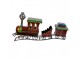Červená antik kovová dekorace vláček na koleji Train - 70*15*36 cm Clayre & Eef