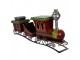 Červená antik kovová dekorace vláček na koleji Train - 70*15*36 cm Clayre & Eef