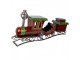 Červená antik kovová dekorace vláček na koleji Train - 70*15*36 cm Clayre & Eef