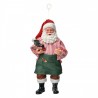 Závěsná vánoční dekorace Santa Claus držící mašinku - 9*6*17 cm