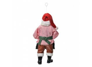 Závěsná vánoční dekorace Santa Claus držící mašinku - 9*6*17 cm