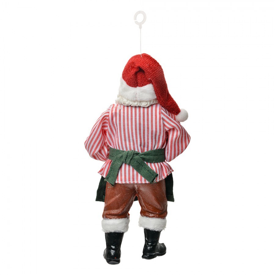 Závěsná vánoční dekorace Santa Claus držící mašinku - 9*6*17 cm