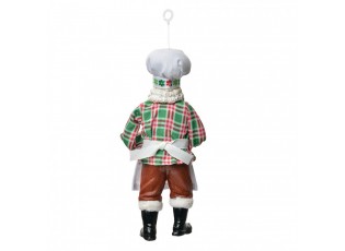 Závěsná vánoční dekorace Santa Claus držící perníček - 10*6*17 cm