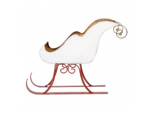 Bílo-zlaté kovové sáně Christmas Sleigh - 38*15*28 cm