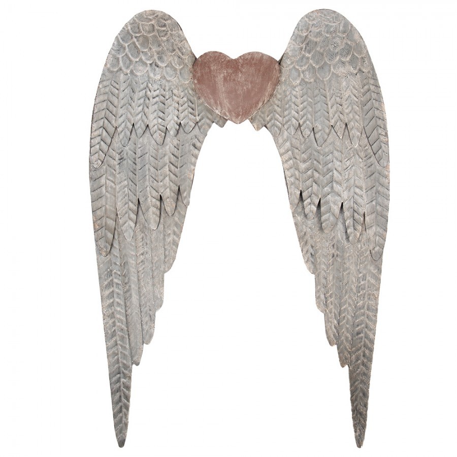 Zinková antik nástěnná dekorace andělská křídla Wings Angel - 79*6*113 cm