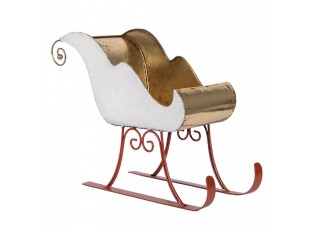 Bílo-zlaté kovové sáně Christmas Sleigh - 38*15*28 cm