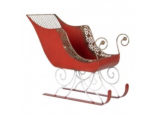 Červeno-zlaté kovové sáně Christmas Sleigh - 37*16*31 cm