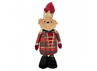 Christmas Decoration Figurine Bear 25x15x60 Cm Brown Textile - 25*15*60 cm