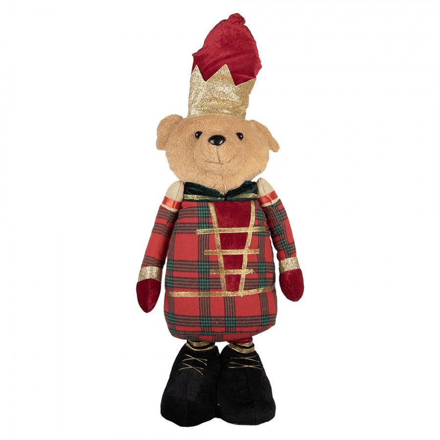 Christmas Decoration Figurine Bear 25x15x60 Cm Brown Textile - 25*15*60 cm