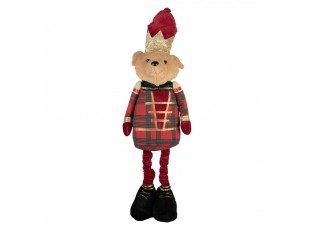 Christmas Decoration Figurine Bear 25x15x60 Cm Brown Textile - 25*15*60 cm