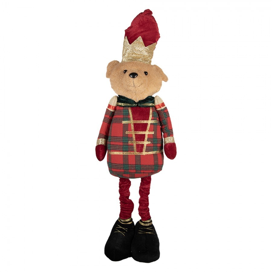 Christmas Decoration Figurine Bear 25x15x60 Cm Brown Textile - 25*15*60 cm
