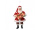 Závěsná vánoční dekorace Santa Claus držící dárek - 10*6*17 cm Clayre & Eef