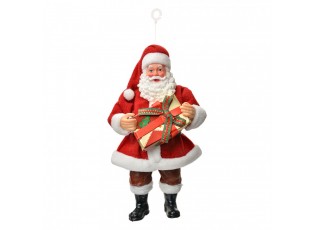 Závěsná vánoční dekorace Santa Claus držící dárek - 10*6*17 cm
