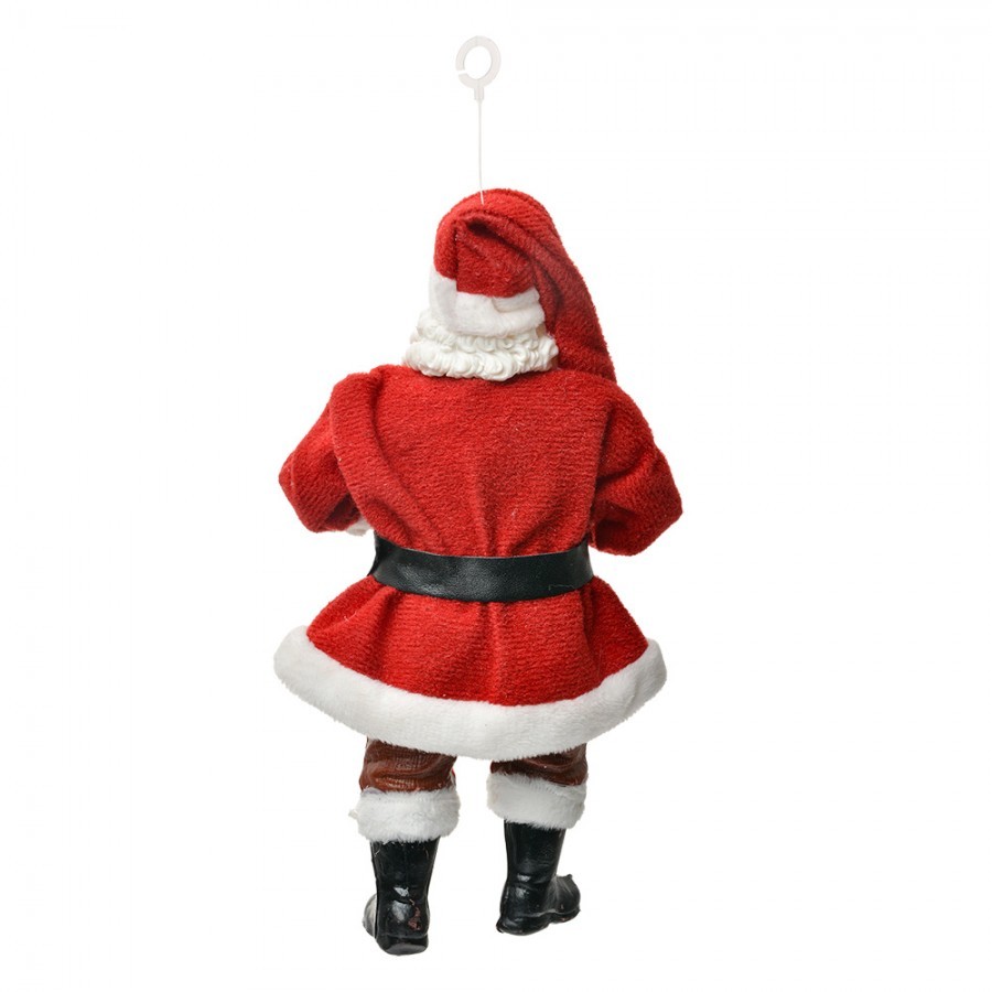 Závěsná vánoční dekorace Santa Claus držící dárek - 10*6*17 cm