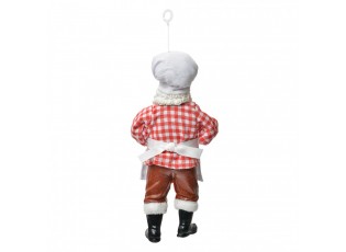Závěsná vánoční dekorace Santa Claus cukrář držící perníček - 9*6*17 cm