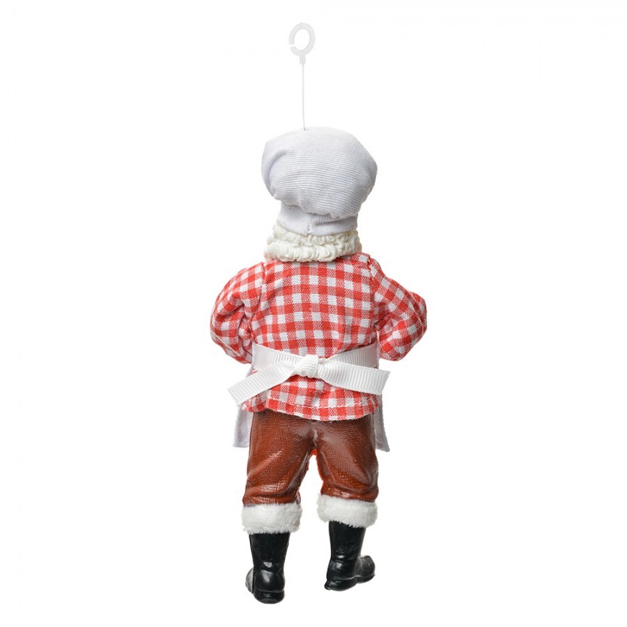 Závěsná vánoční dekorace Santa Claus cukrář držící perníček - 9*6*17 cm